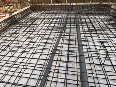 Slab reinforcement on a house build