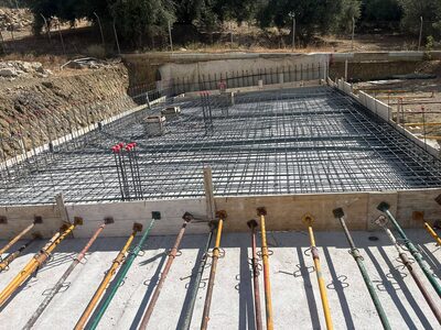 Pool shell under construction
